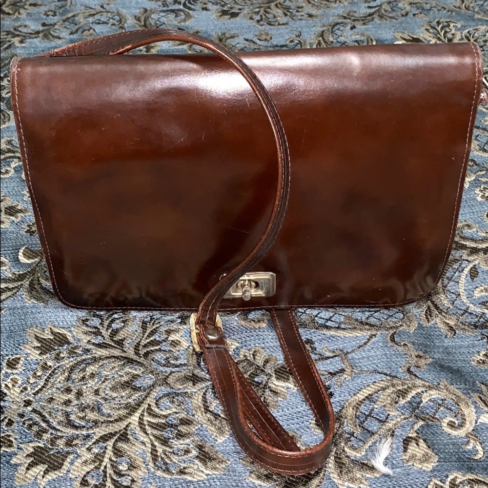 Brown Vintage Purse with Mirror